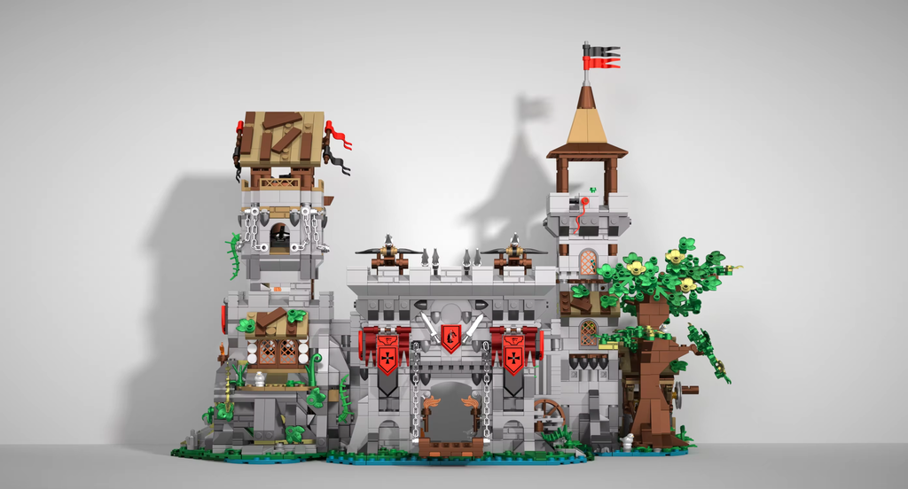 Friene 2568PCS Medieval Knight's Fortress Building Blocks Street View MOC Bricks Model Toys Sets Assembly Ornament Ideal Holiday Gifts