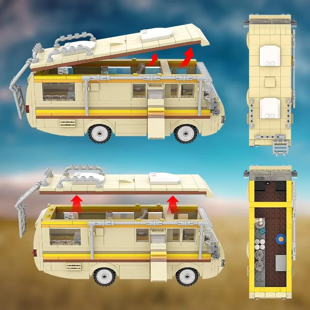 Technical 360Pcs Movie MOC Breaking Bad RV Bus Car Model Building Blocks Edacational Brick Toys for Children Birthday Gift