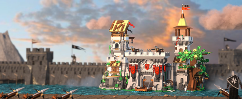 Friene 2568PCS Medieval Knight's Fortress Building Blocks Street View MOC Bricks Model Toys Sets Assembly Ornament Ideal Holiday Gifts