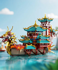 Friene KAVOWORLD 2453PCS Chinese Dragon Boat Building Bricks Model Traditional Architecture STEM Toy Ideal Gift for Office Home Decor