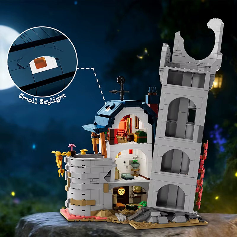 Technical 1410PCS Magic Owl House Building Blocks Kits Assembly Street View Bricks Mystic Forest Castle Toys Sets Creative Gifts For Birthday Halloween Christmas