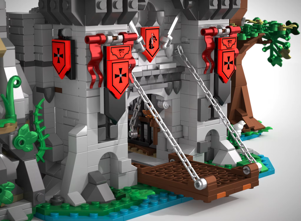 Friene 2568PCS Medieval Knight's Fortress Building Blocks Street View MOC Bricks Model Toys Sets Assembly Ornament Ideal Holiday Gifts