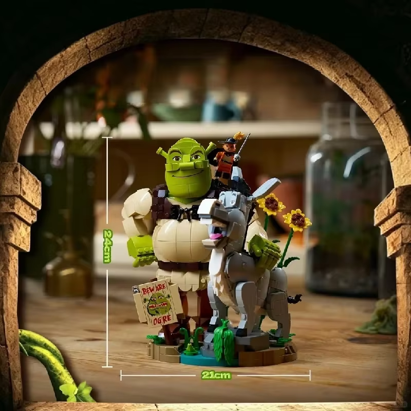 Friene HOTTOYS Fantasy Story Monster Donkey Kitten Character Building Blocks Kit DIY Assembly Model Bricks Toy Christmas Gifts