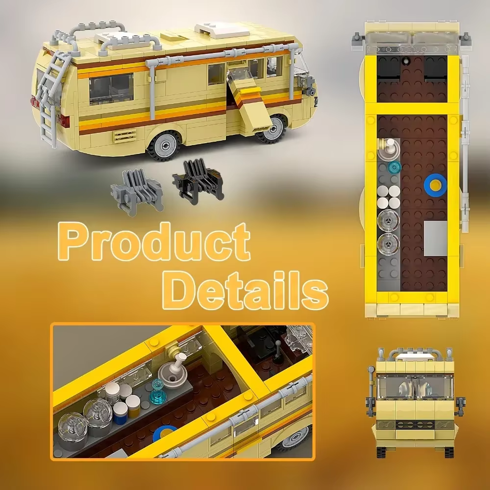 Technical 360Pcs Movie MOC Breaking Bad RV Bus Car Model Building Blocks Edacational Brick Toys for Children Birthday Gift