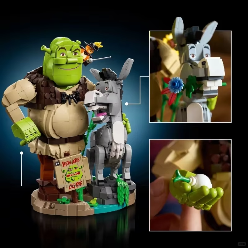Friene HOTTOYS Fantasy Story Monster Donkey Kitten Character Building Blocks Kit DIY Assembly Model Bricks Toy Christmas Gifts
