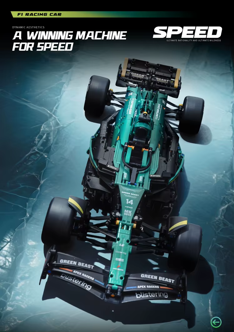 Friene MK6022 1912PCS 18 New Technic Martin Aramco AMR25 Building Blocks MOC Sports Car DIY Assembly Model Set Toy Gifts for Boy Decor