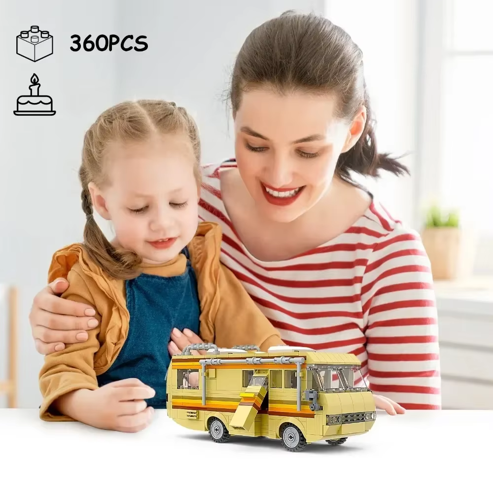 Technical 360Pcs Movie MOC Breaking Bad RV Bus Car Model Building Blocks Edacational Brick Toys for Children Birthday Gift